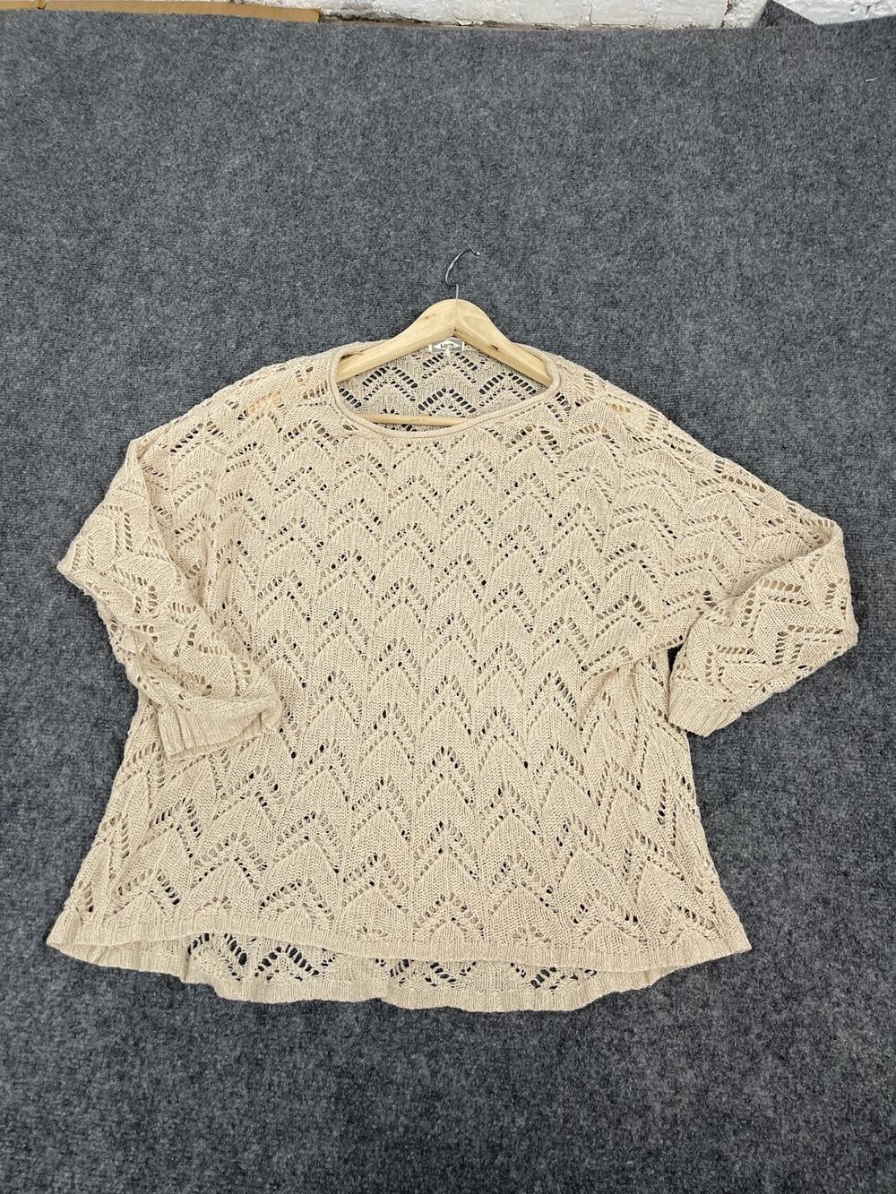 Kirra Sweater Womens Medium Open Knit Chunky Lightweight L/S Shirt N299
